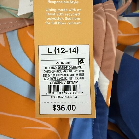 Kona Sol Twist Front Floral Print Shirred Med Coverage One Piece Swimsuit NEW! - Picture 15 of 16